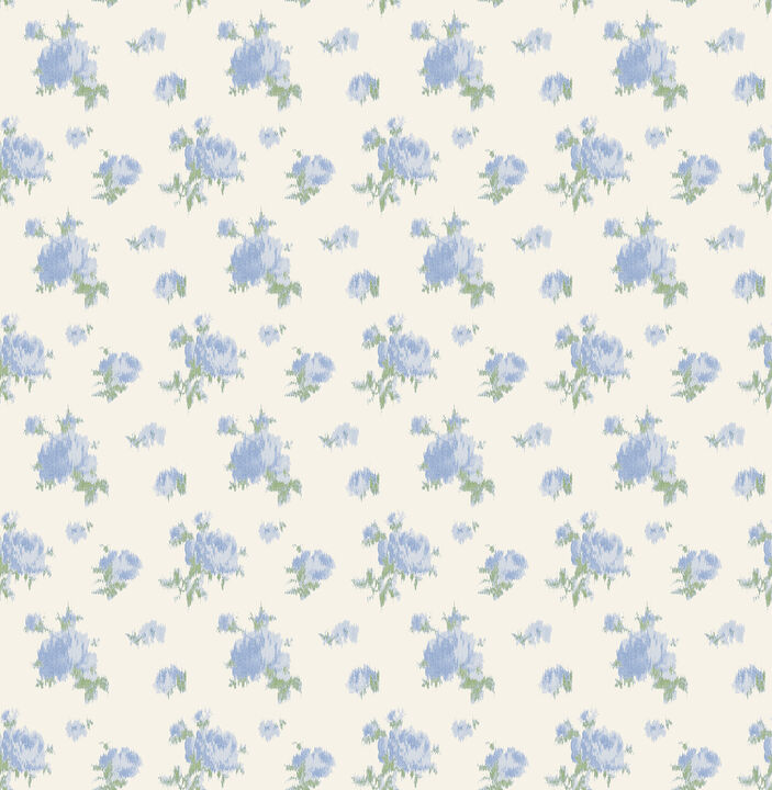 Ikat Rose Blue Small Print Wallpaper (Set of 2)