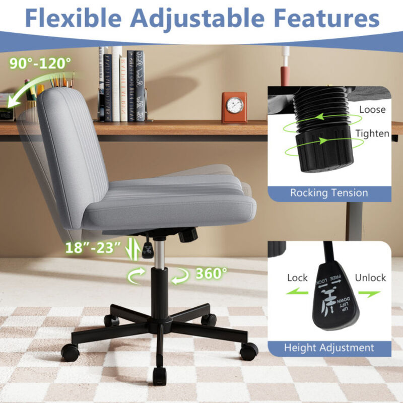 Criss Cross Chair with Wheels – Cross-Legged Swivel Desk Chair with Wide Soft-Padded Seat
