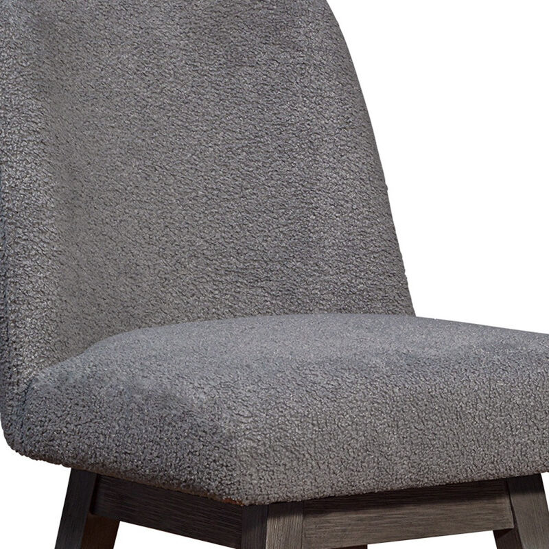 HomeRoots 26" Gray Solid Wood Counter Height Swivel Bar Chair image number 5