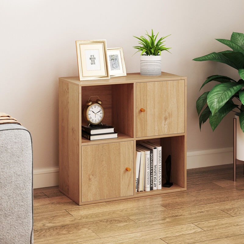 Freestanding 3-Tier Bookcase with 4 Cubes, 2 Doors & Anti-Tip Hardware image number 5