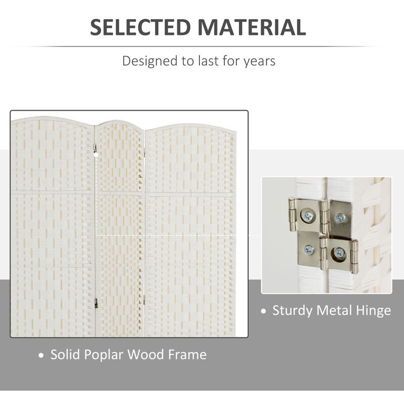 Hivvago Folding Room Divider with 3 Panels and Woven Design image number 4
