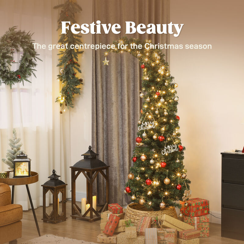 BreeBe 6 ft Prelit Christmas Tree with 200 LED Lights and Metal Stand image number 3