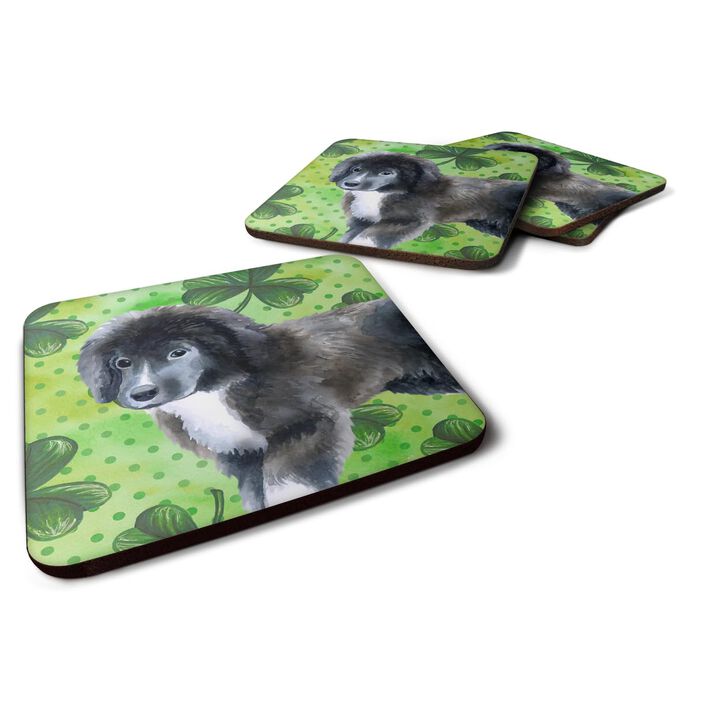Caroline's Treasures Newfoundland Puppy St Patrick's Decorative coasters, Multicolor
