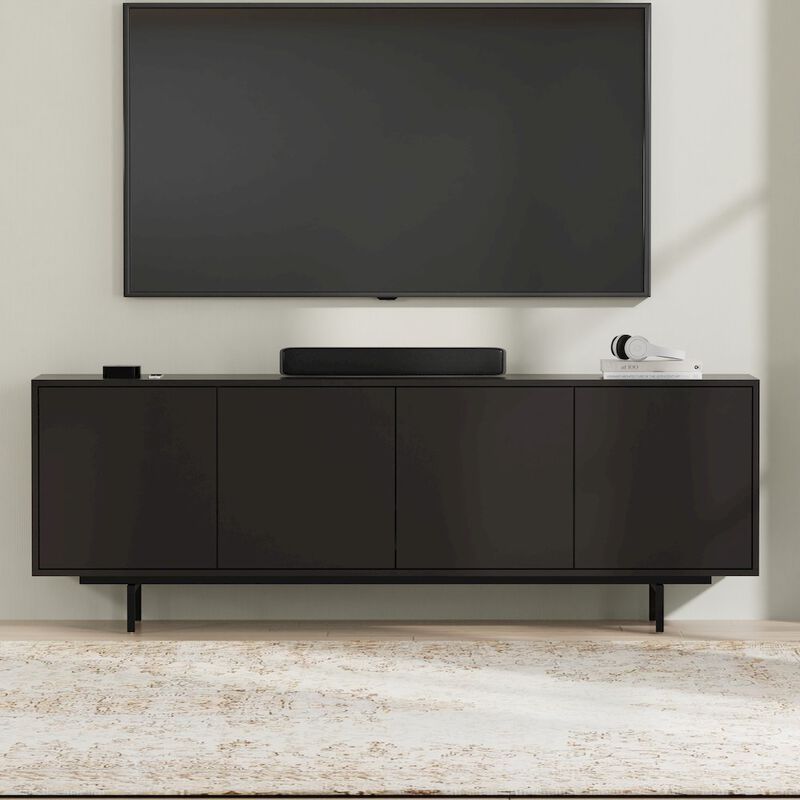 Comfort Pointe Graysen Black Laminate 4 Door TV Console