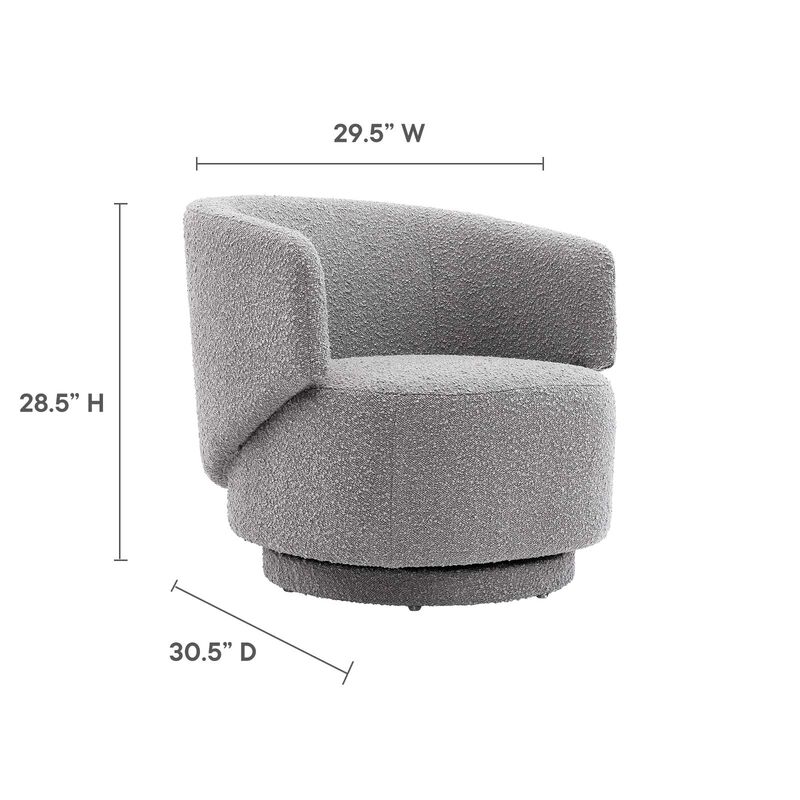 Celestia Boucle Fabric Fabric and Wood Swivel Chair image number 7
