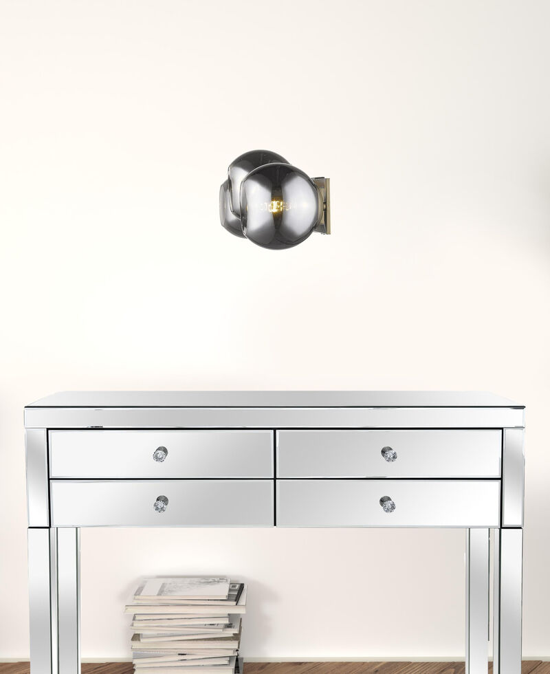 Hivvago Lunette 3-Light Aged Brass Sconce