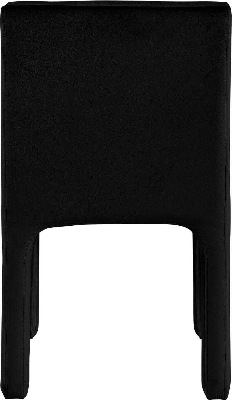 Meridian Furniture Kai Black Velvet Dining Chair, Set of 2 image number 5