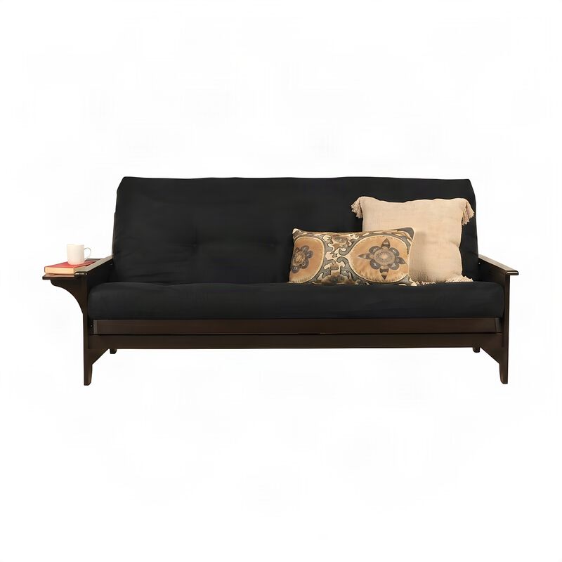 Phoenix Frame-Espresso Finish-Suede Black Mattress image number 3