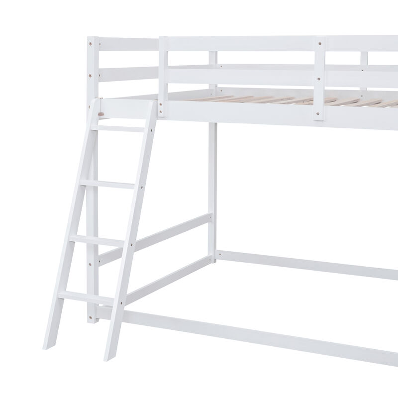 Whisen Full over Full Bunk Bed with Slide & Shelves, Solid Pine for Kids Bedroom image number 6