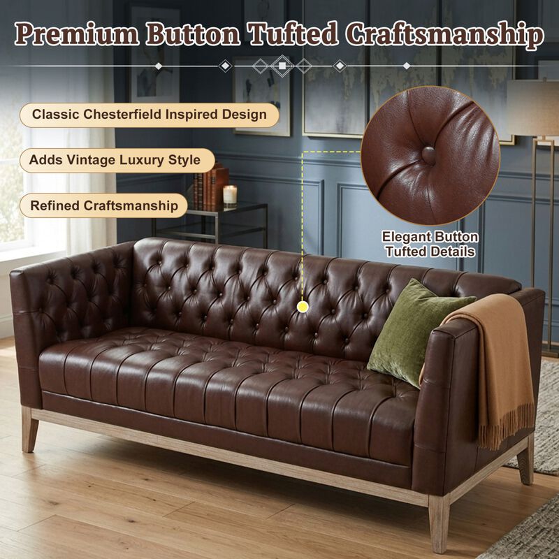 Jitrap Mid Century Modern Chesterfield Sofa image number 4