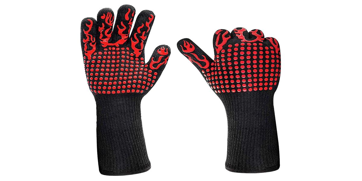 18 inch Extreme Heat Resistant Grill Gloves - 2 Pairs