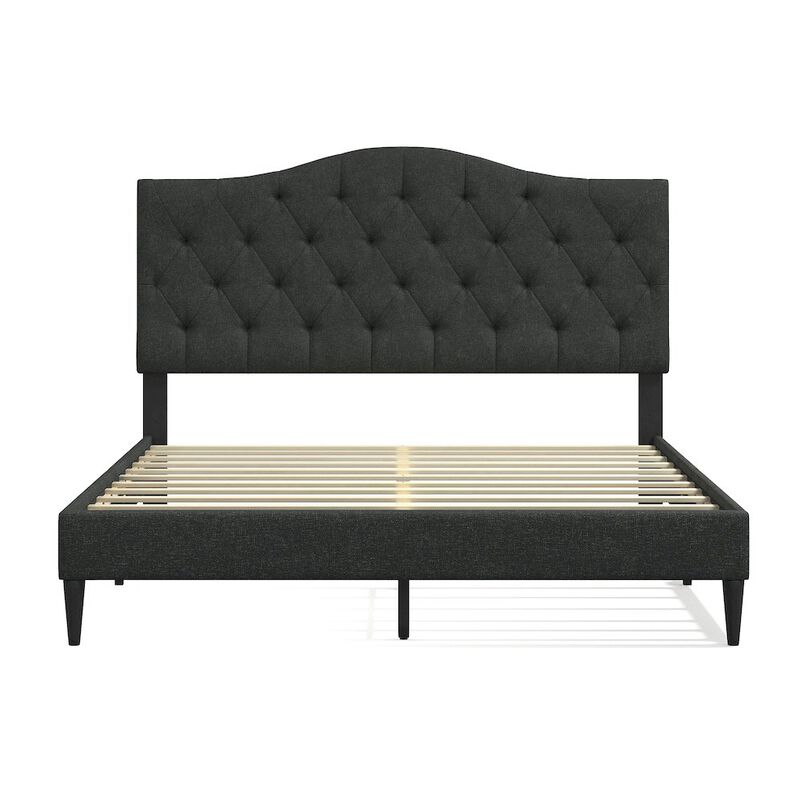 Rize Home Upholstered Complete Bed Queen Gray image number 4