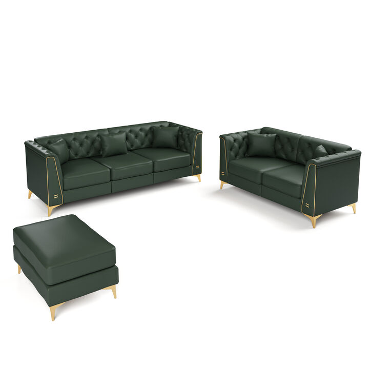 Wotvo PU Modular Chesterfield Sofa Set