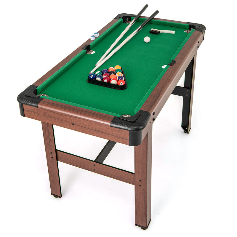 Kids and Adults Wooden Pool Table with Complete Billiard Ball Set image number 3
