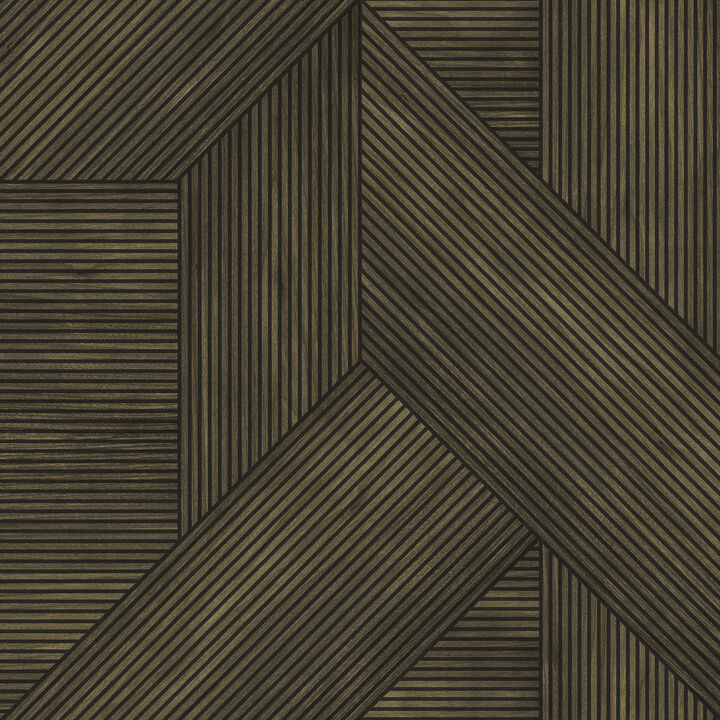 Sculpted Chevron Wood Panels Wallpaper