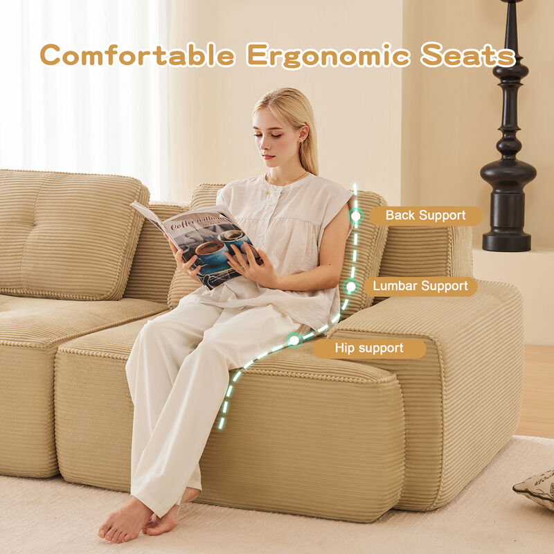 Merax Modern L-Shaped Modular Sectional Sofa for Living Room image number 5