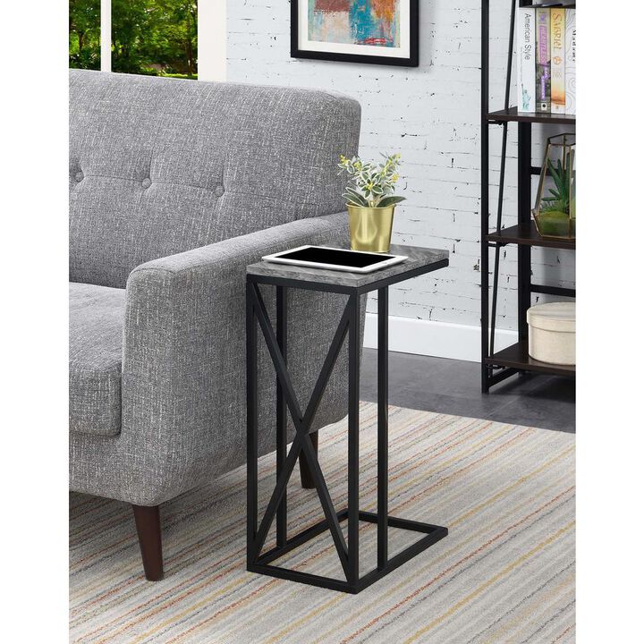 Convenience Concepts Tucson C End Table, Gray Marble/Black