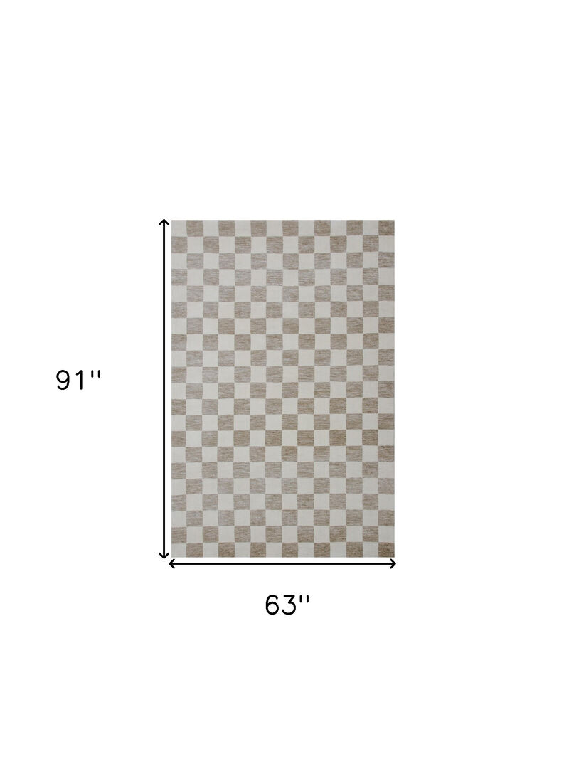 HomeRoots Checkered Power Loom Area Rug image number 2