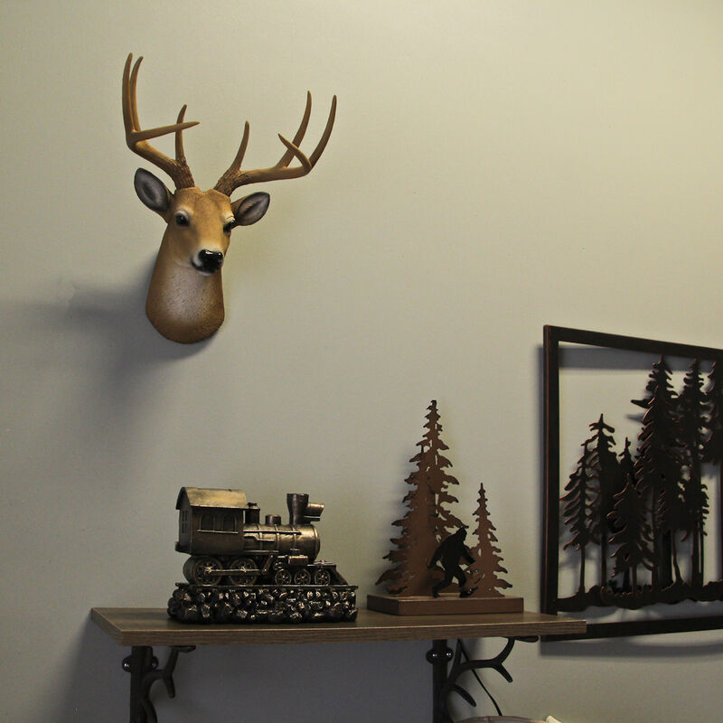 Buck Horns Amazing Antlers Wall Mounted Trophy Deer Head Sculpture image number 5