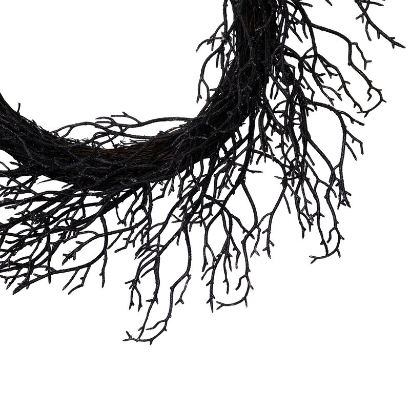 Black Twig Artificial Halloween Wreath  24-Inch  Unlit image number 3