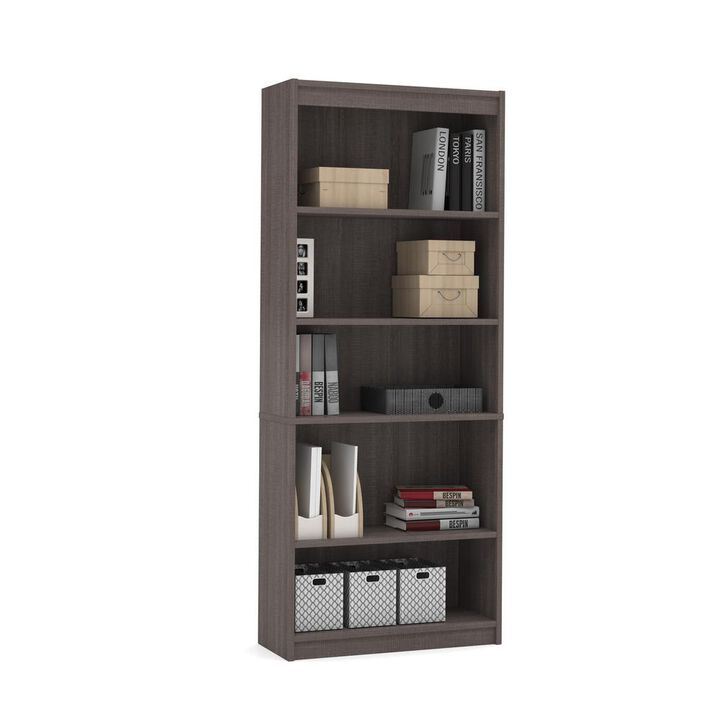 Bestar Universel 30W Standard Bookcase in Bark Grey