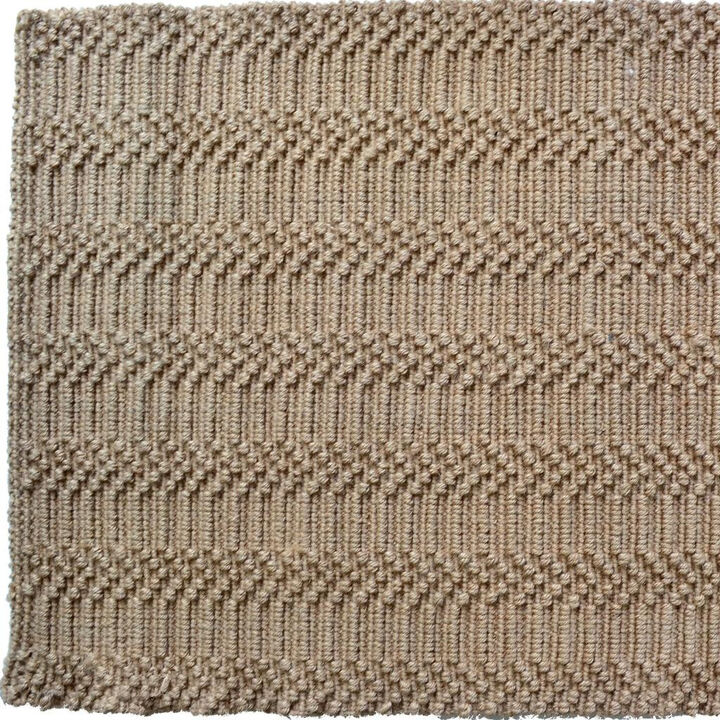 HomeRoots Jute Abstract Hand Woven Area Rug