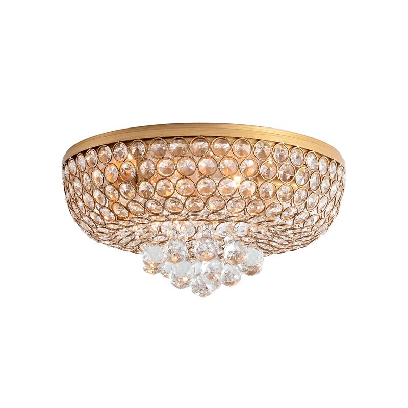 Josie Brushed Brass 4-light Flush Mount Crystal Chandelier image number 0