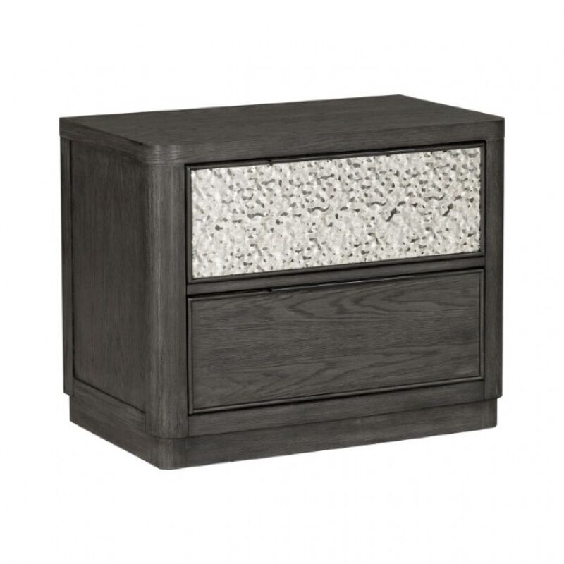 Queen Bedroom Set, Ash Gray, Chrome Wood, 3 Piece Set with 2 Nightstands image number 6