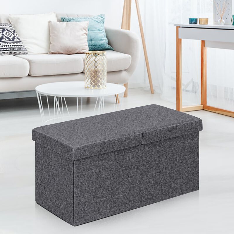 Folding Storage Ottoman with Lift Top