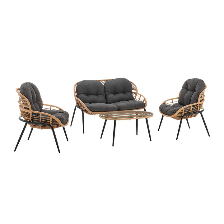 Pine Gray 4-Piece Patio Set