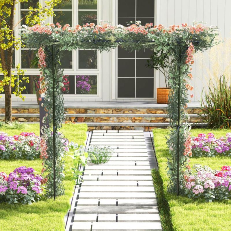 Hivvago Garden Arbor Metal Archway for Climbing Plants