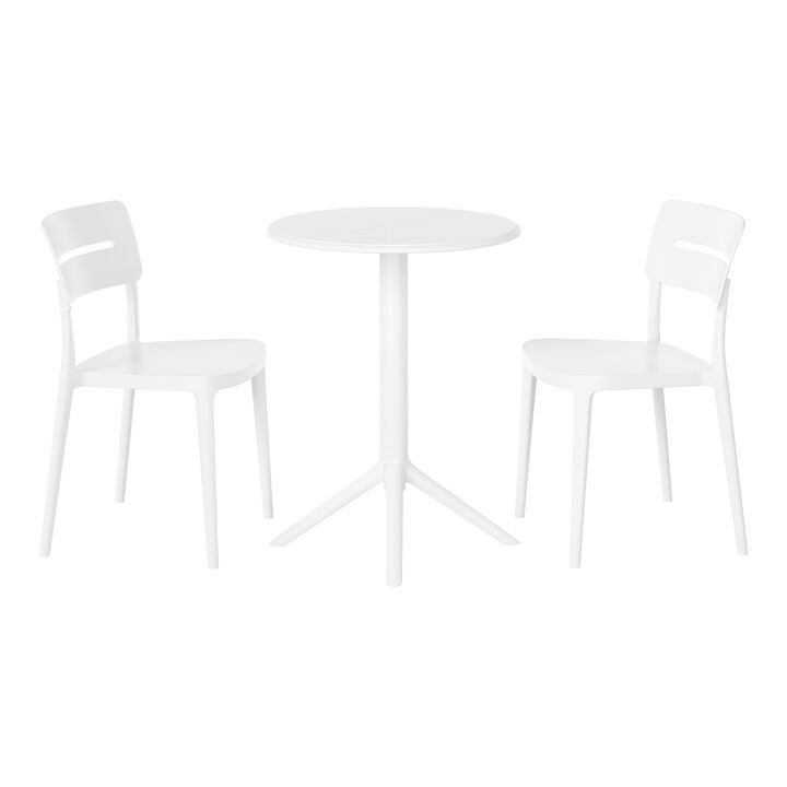 WestinTrends 3-Piece Outdoor Resin Patio Bistro Set with Stackable Patio Dining Chairs