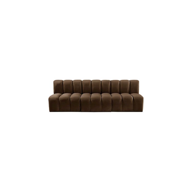 Meridian Furniture Arc Brown Velvet Modular Sofa