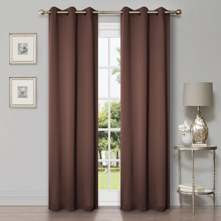 Set of 2 Solid Room Darkening Curtains &ndash; Durable & Machine Washable