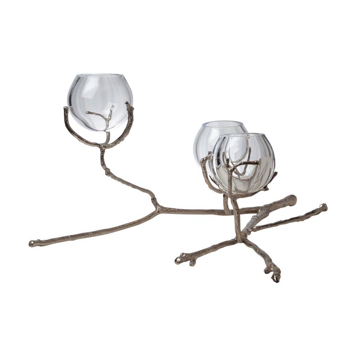 Twig 3 Vase Holder-Silver