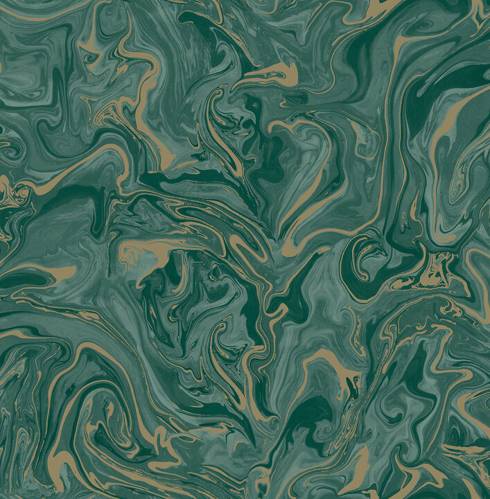 Suave Dark Green Marble Wallpaper