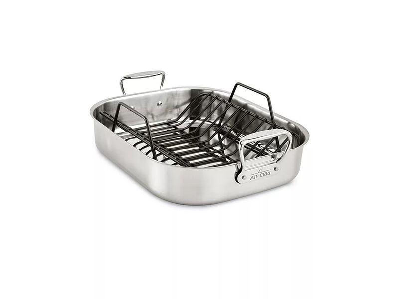 All-Clad Gourmet Accessories, Large Stainless Steel Roaster with Rack image number 0
