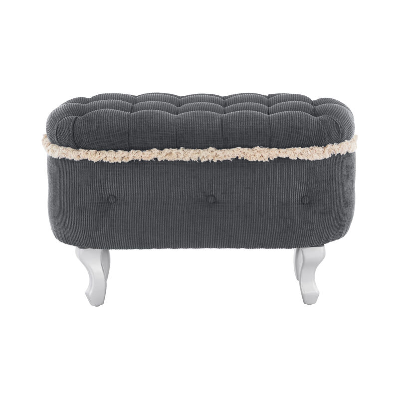 Merax Tufted Storage Bench with Tassel Accents