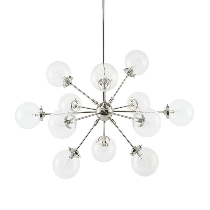 Gracie Mills Valdes Modern Elegance 12-Light Chandelier with Oversized Globe Bulbs