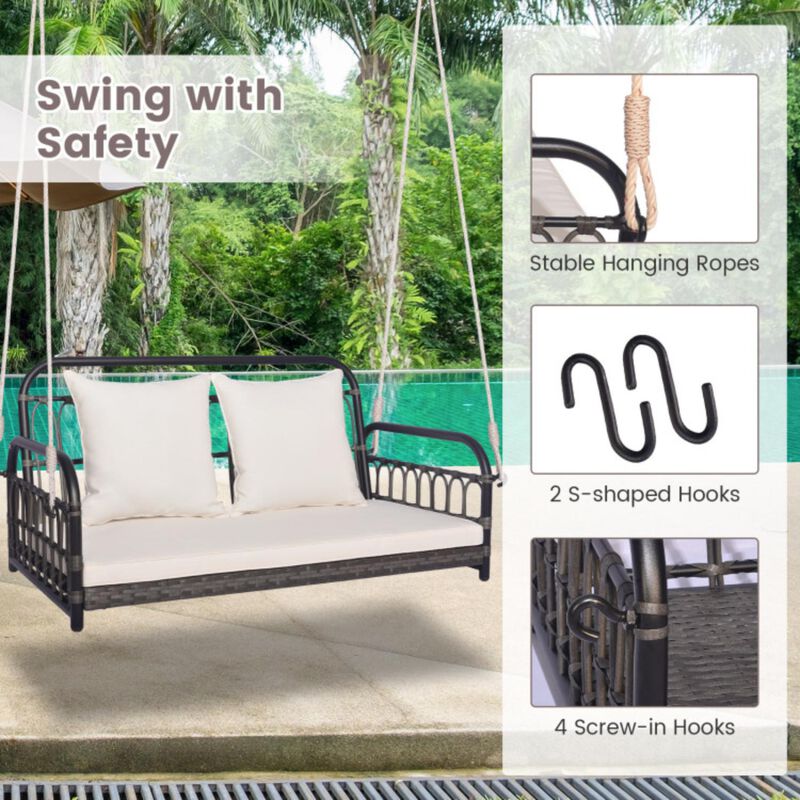 Hivvago 2-Person Outdoor Hanging Chair with Ropes