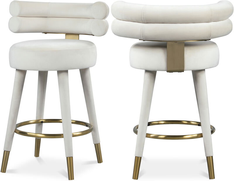 Meridian Furniture Fitzroy Velvet Counter Stool, Set of 2 image number 0