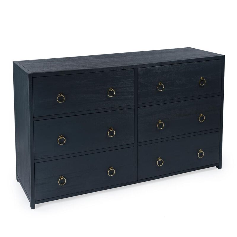 Butler Specialty Lark 6 Drawer Dresser, Navy Blue