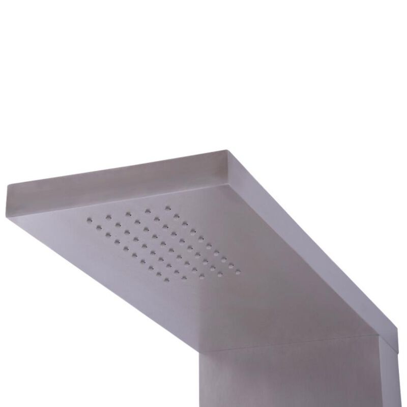 Brushed Stainless Steel Shower Panel with Rainfall and Waterfall Features for Luxury Bathroom