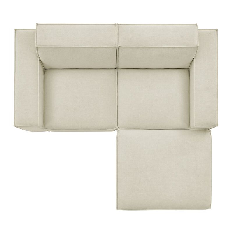 Restore 3-Piece Performance Fabric Upholstered Modular Loveseat with Ottoman image number 6