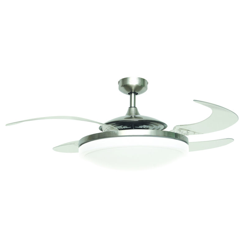 Fanaway Evo2 48" Retractable Blade Ceiling Fan with Light and Remote, Modern Fandelier Ceiling Fan, Patented Design Technology, Stronger Thicker Blades image number 0