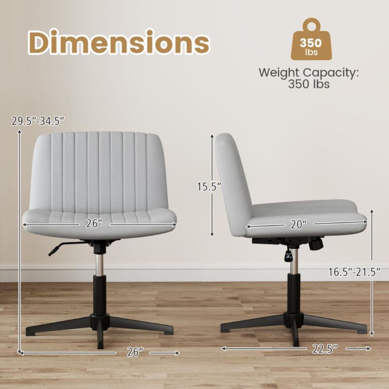 Hivvago Criss Cross-Legged Swivel Desk Chairs No Wheels