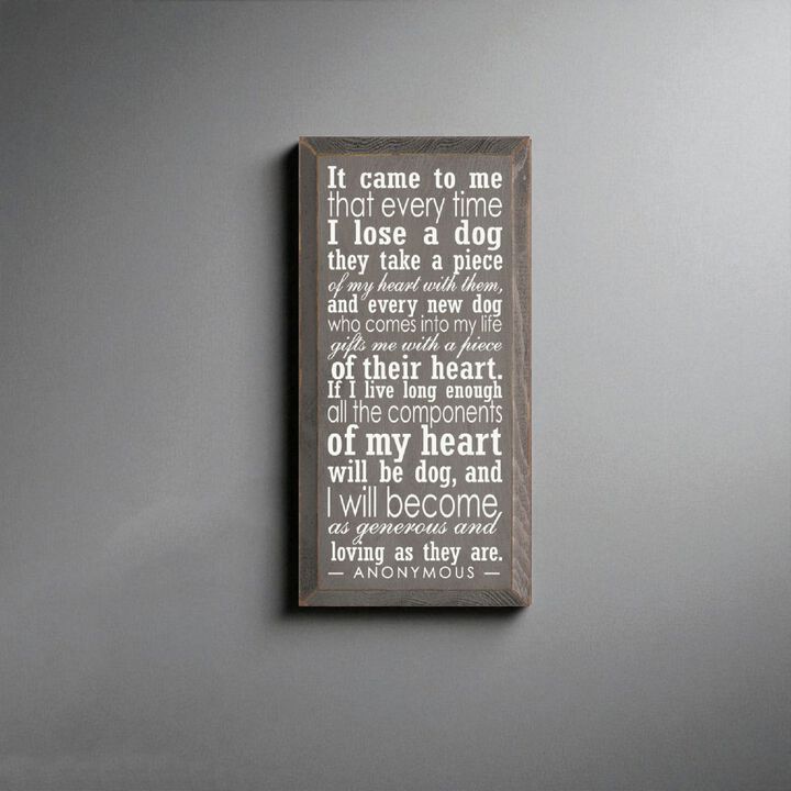 Dog Lover Memorial Wood Sign Every Time I Lose a Dog Rustic Hanging Wall Plaque