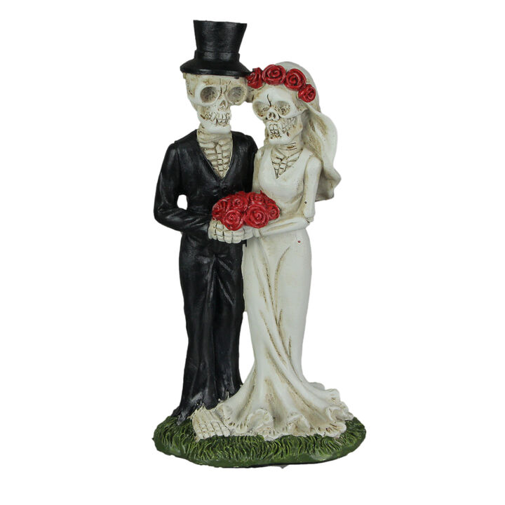 Love Eternal Skeleton Bride Groom Couple Figurine Wedding Decor Resin Statue
