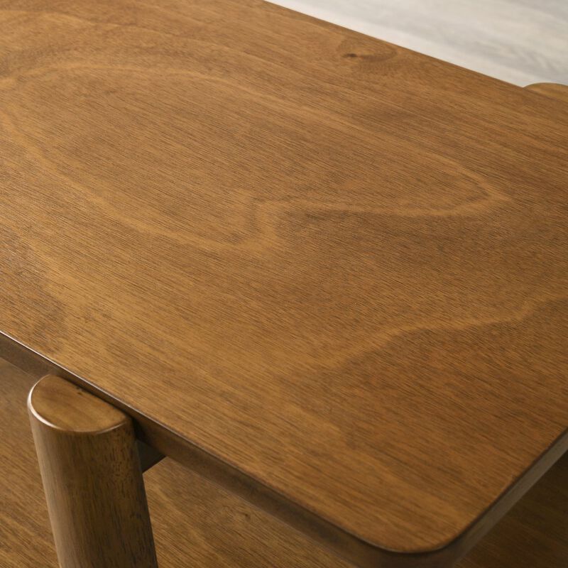 Roundhill Furniture Metz Mid-Century Modern Wood Shelf 3-Pc Coffee Table Set