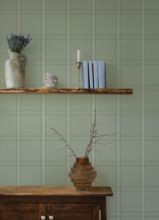 Auberge Sage Plaid Wallpaper